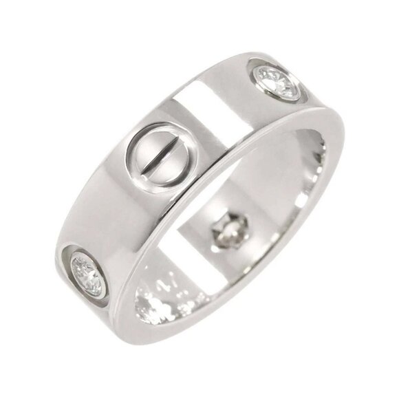 Cartier Love Ring Diamond 3P 18K White Gold 750 size47 3.75-4(US) 90278401 - Picture 1 of 8